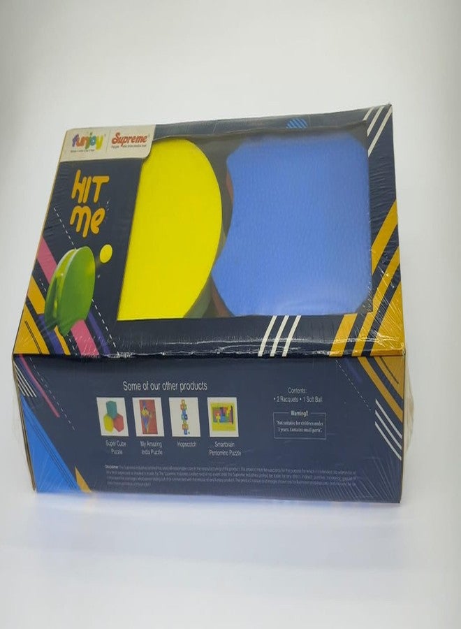 Funjoy Hit Me Foam Table Tennis Paddle & Ball Set - Safe EVA Foam Indoor/Outdoor Play for Kids & Toddlers | Lightweight, Easy-Grip & Interactive Toy (Ages 1-4) - Image 3